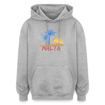 Malta - Oversized Unisex Hoodie - Grau meliert - Vorne - Noah (186cm)