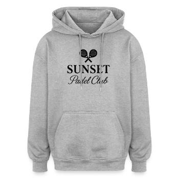 Sunset Padel Club Emblem - Oversized Unisex Hoodie - heather grey - Front - Noah (186cm)