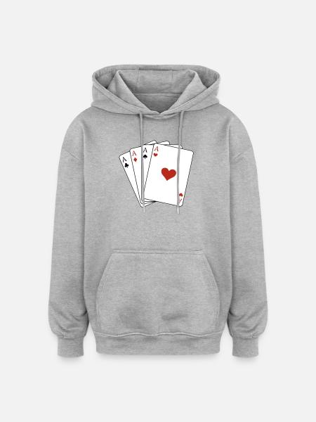Four Aces - Oversized Unisex Hoodie - heather grey