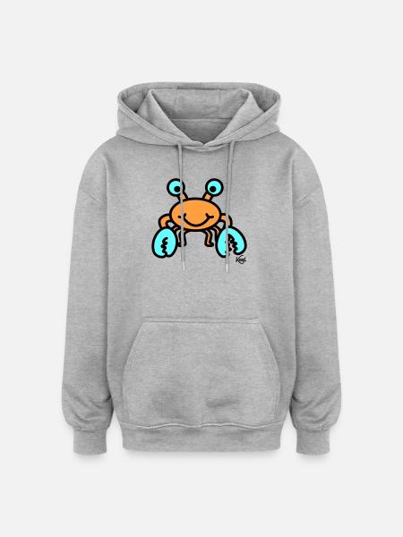 Krebs groß - Oversized Unisex Hoodie - Grau meliert
