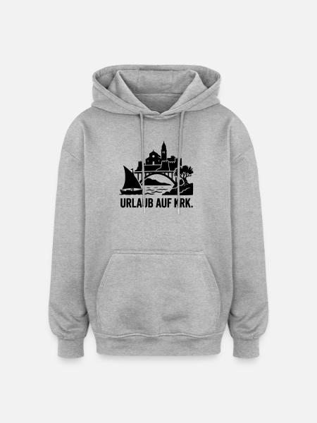 Urlaub Krk Kroatien - Oversized Unisex Hoodie - Grau meliert
