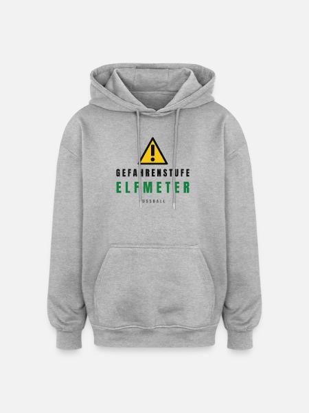 Gefahrenstufe Elf Meter Fußball - Oversized Unisex Hoodie - Grau meliert
