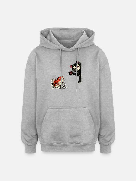Koi Fische Kois-Karpfen KOI-KATZE Koi - Oversized Unisex Hoodie - Grau meliert