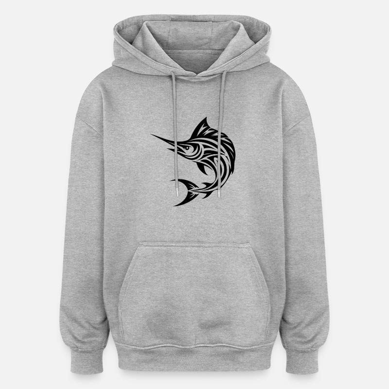 Voilier Swift - Espadon élégant - Sweat à capuche oversize unisexe - gris chiné