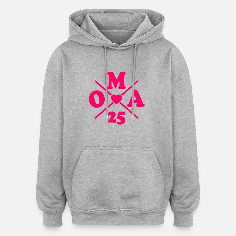 Mamie 2025 - Sweat à capuche oversize unisexe - gris chiné