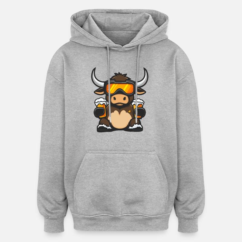 Bière après-ski Taurus - Sweat à capuche oversize unisexe - gris chiné
