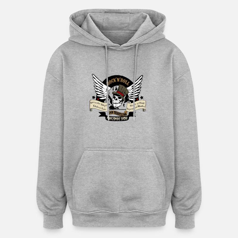 Rnr show - Sweat à capuche oversize unisexe - gris chiné