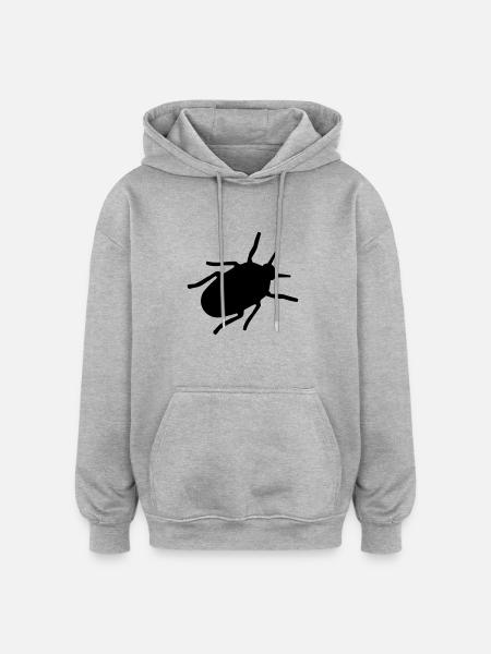 Coléoptère - Sweat à capuche oversize unisexe - gris chiné