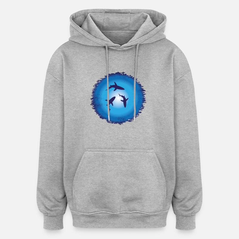sharki - Oversized Unisex Hoodie - heather grey