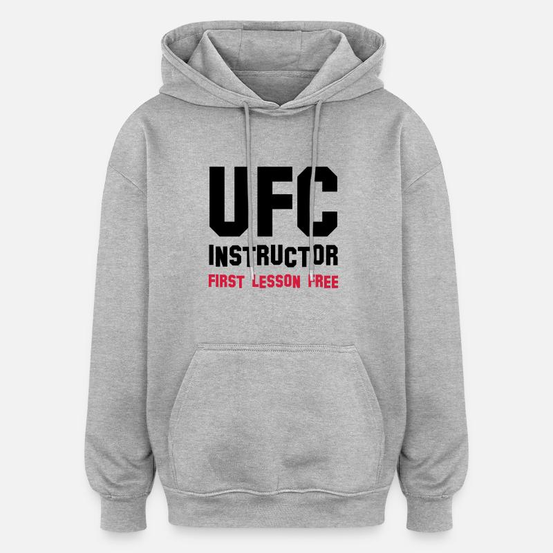 ufc instructor - Sweat à capuche oversize unisexe - gris chiné