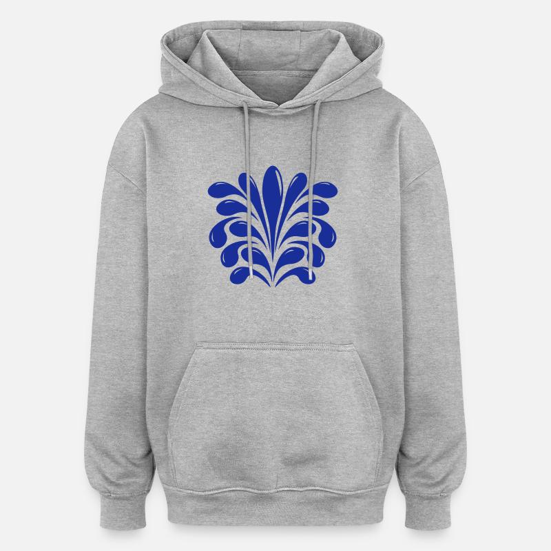 Spritzer / Fontäne - Oversized Unisex Hoodie - Grau meliert
