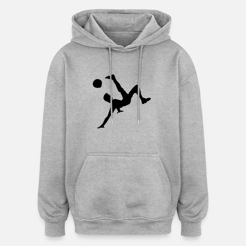 Fußball - Oversized Unisex Hoodie - Grau meliert