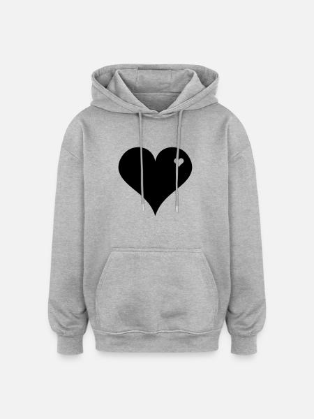 Heart to Heart - Oversized Unisex Hoodie - heather grey