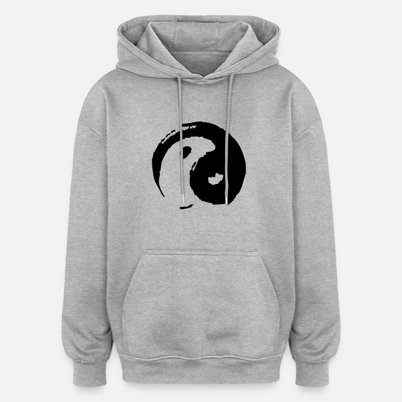 yinyang - Sweat à capuche oversize unisexe - gris chiné