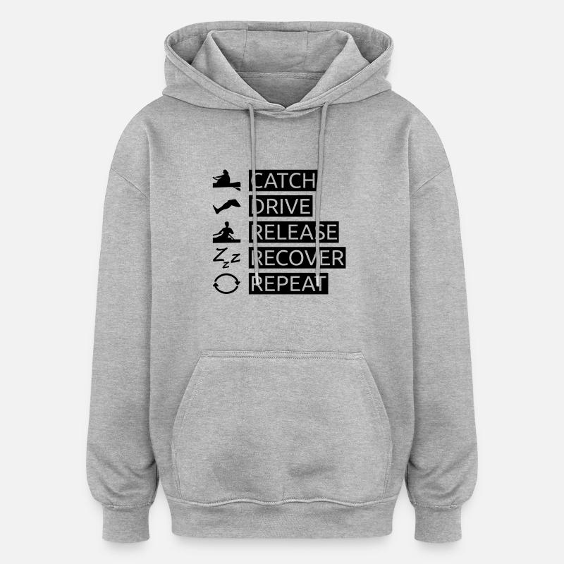 Der Ruderschlag | Rowing - Oversized Unisex Hoodie - Grau meliert