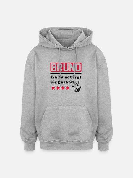 bruno - Oversized Unisex Hoodie - Grau meliert