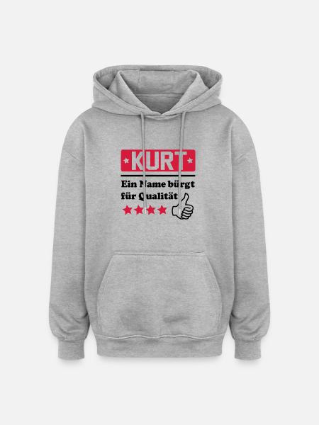 kurt - Sweat à capuche oversize unisexe - gris chiné