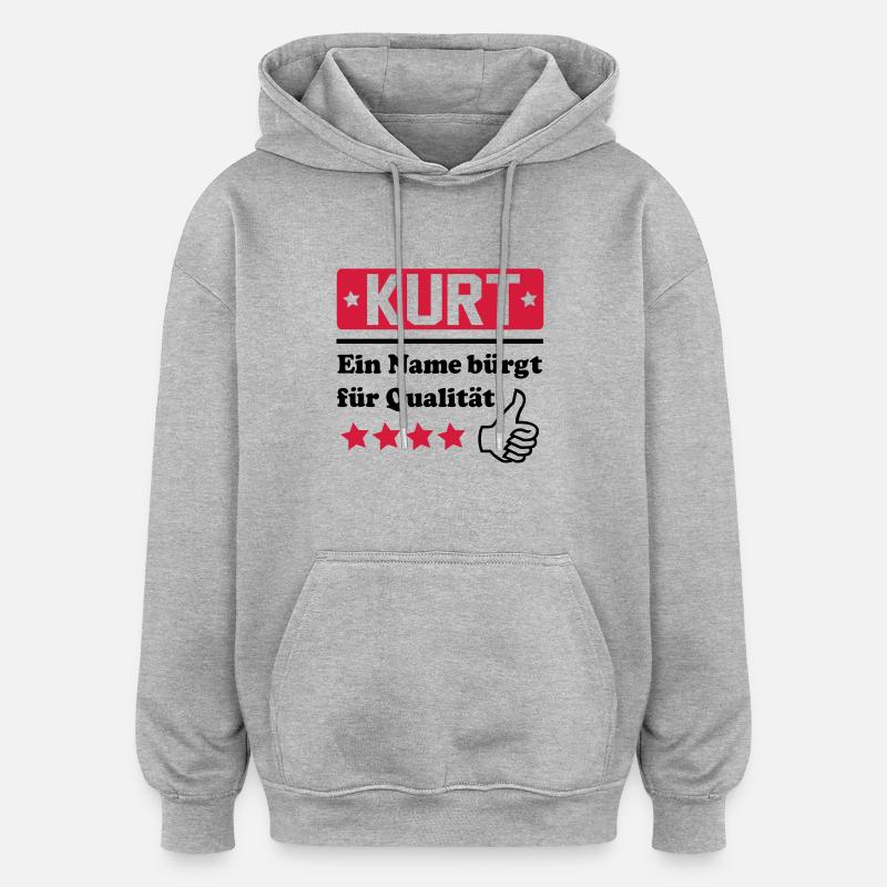 kurt - Sweat à capuche oversize unisexe - gris chiné