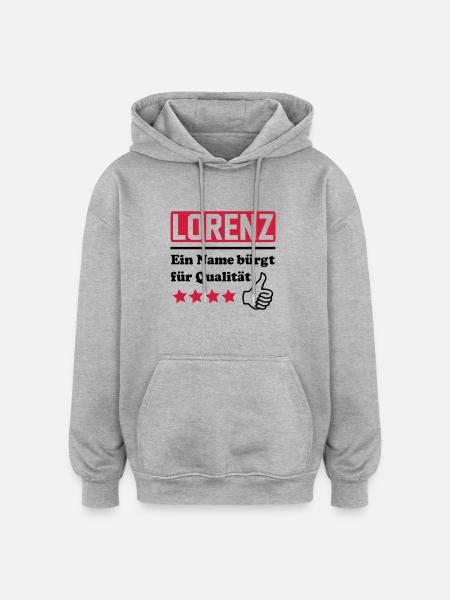 lorenz - Oversized Unisex Hoodie - Grau meliert
