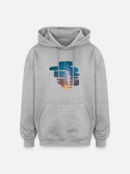 Galaxies painter gift - Oversized Unisex Hoodie - heather grey