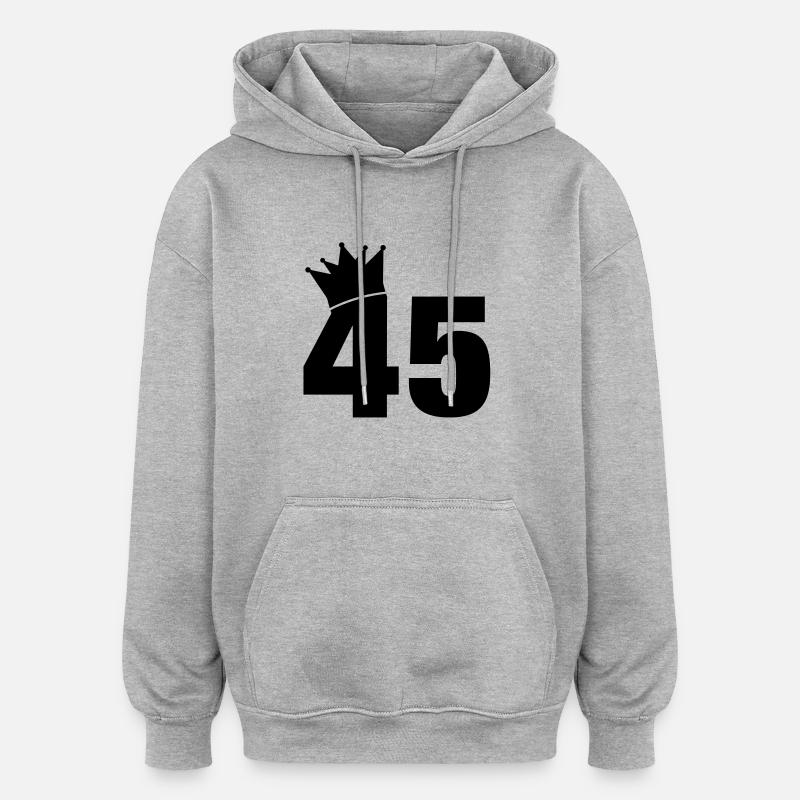 45_krone_f1 - Sweat à capuche oversize unisexe - gris chiné