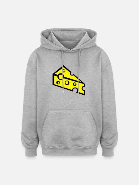 cheese_t2 - Sweat à capuche oversize unisexe - gris chiné