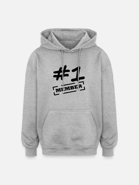 nummer 1 member - Oversized Unisex Hoodie - Grau meliert