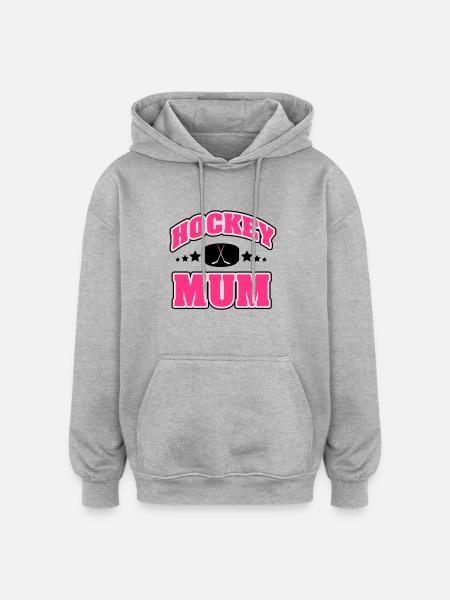 Hockey Mum - Oversized Unisex Hoodie - Grau meliert