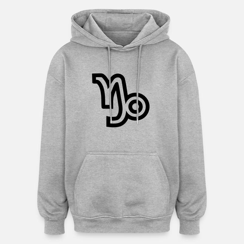 Capricorne - Sweat à capuche oversize unisexe - gris chiné