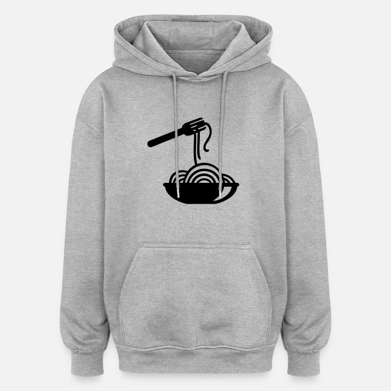 Nouille - Sweat à capuche oversize unisexe - gris chiné