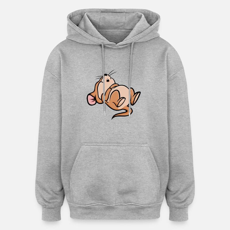 Sleeping Mouse - Oversized Unisex Hoodie - heather grey