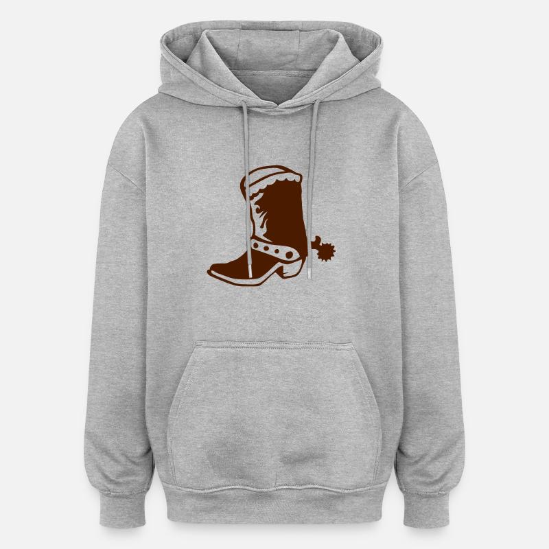 botte cowboy western 1 - Sweat à capuche oversize unisexe - gris chiné
