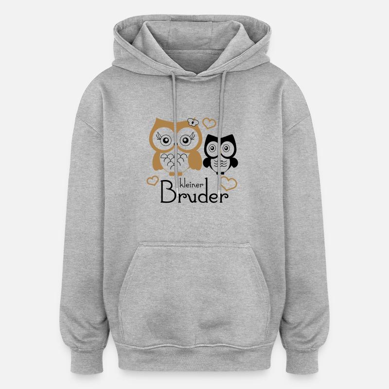 kleiner Bruder - Sweat à capuche oversize unisexe - gris chiné