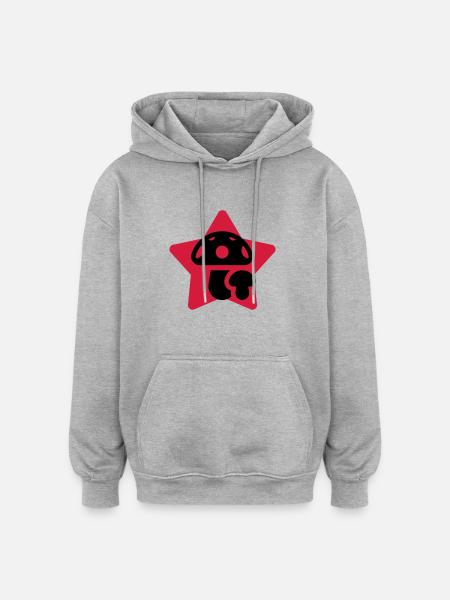 Mushroom / Champignon / Pilz / Picking - Oversized Unisex Hoodie - heather grey
