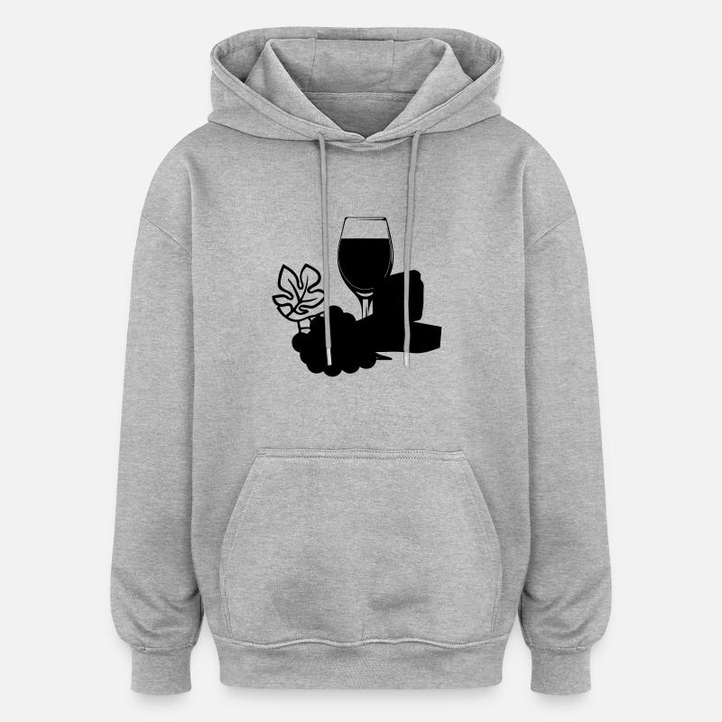 Wine grapes - Oversized Unisex Hoodie - heather grey