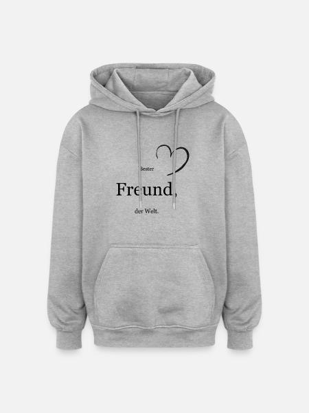 Bester Freund - Oversized Unisex Hoodie - Grau meliert