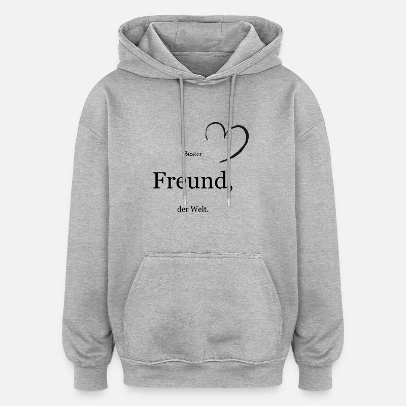 Bester Freund - Oversized Unisex Hoodie - Grau meliert