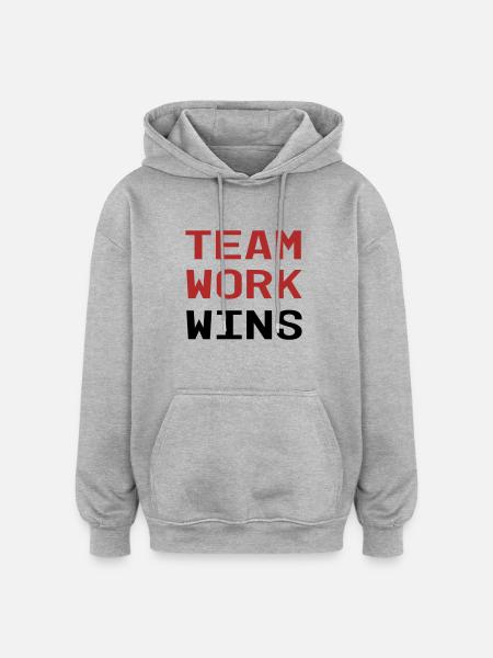 Teamwork - Oversized Unisex Hoodie - Grau meliert