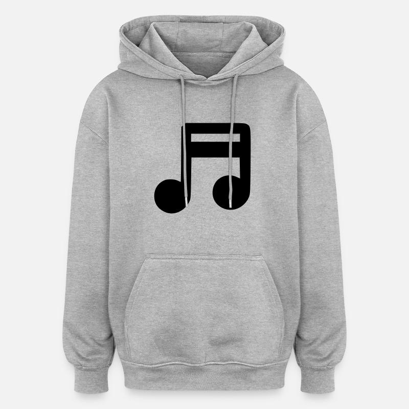 Note musique - Sweat à capuche oversize unisexe - gris chiné