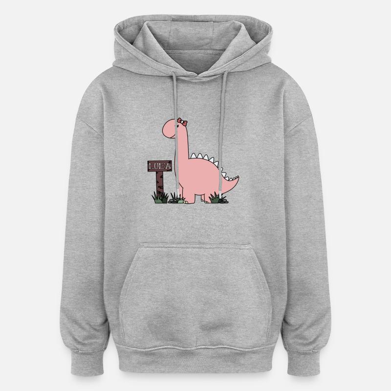 Dino Luisa - Sweat à capuche oversize unisexe - gris chiné