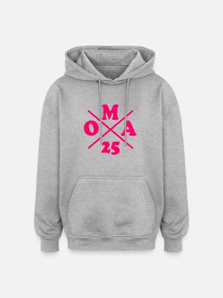 Oma 2025 - Oversized Unisex Hoodie - Grau meliert