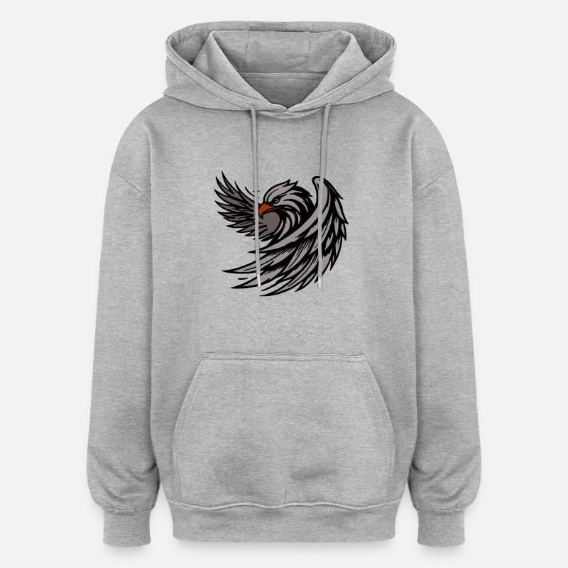 Aigle puissant - Sweat à capuche oversize unisexe - gris chiné