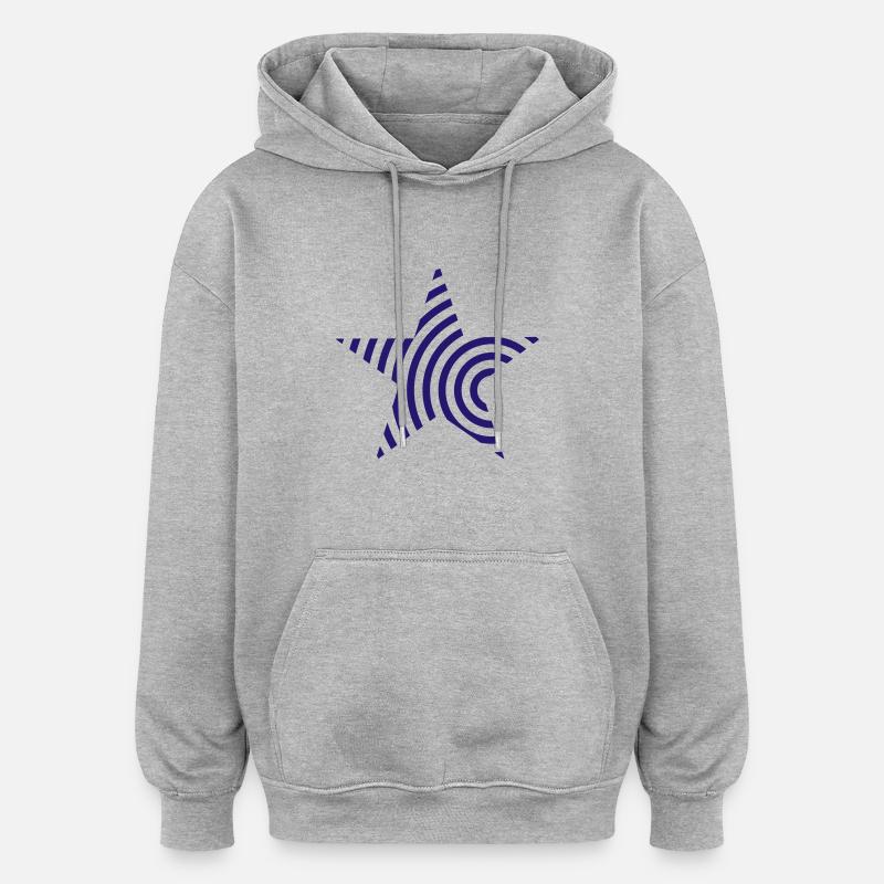 Star, les étoiles - Sweat à capuche oversize unisexe - gris chiné