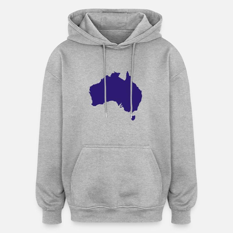 Australie - Sweat à capuche oversize unisexe - gris chiné