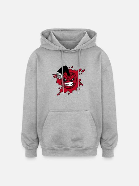 Angry cherry - Oversized Unisex Hoodie - heather grey