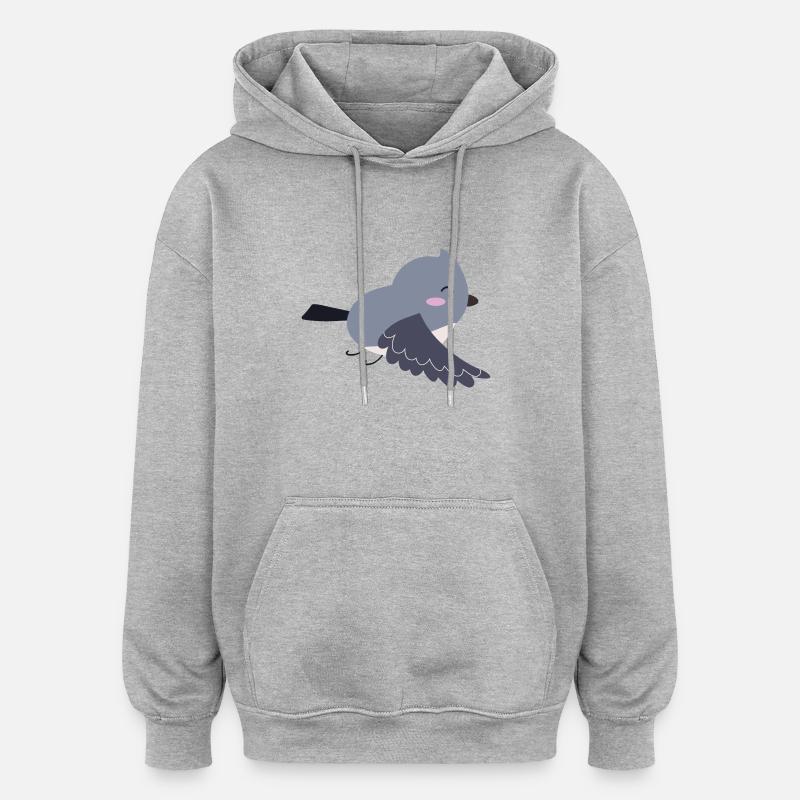 Süßer Vogel Geschenkidee - Oversized Unisex Hoodie - Grau meliert