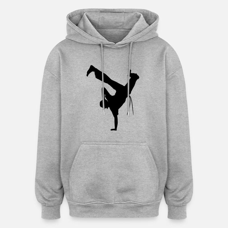 capoera - Sweat à capuche oversize unisexe - gris chiné