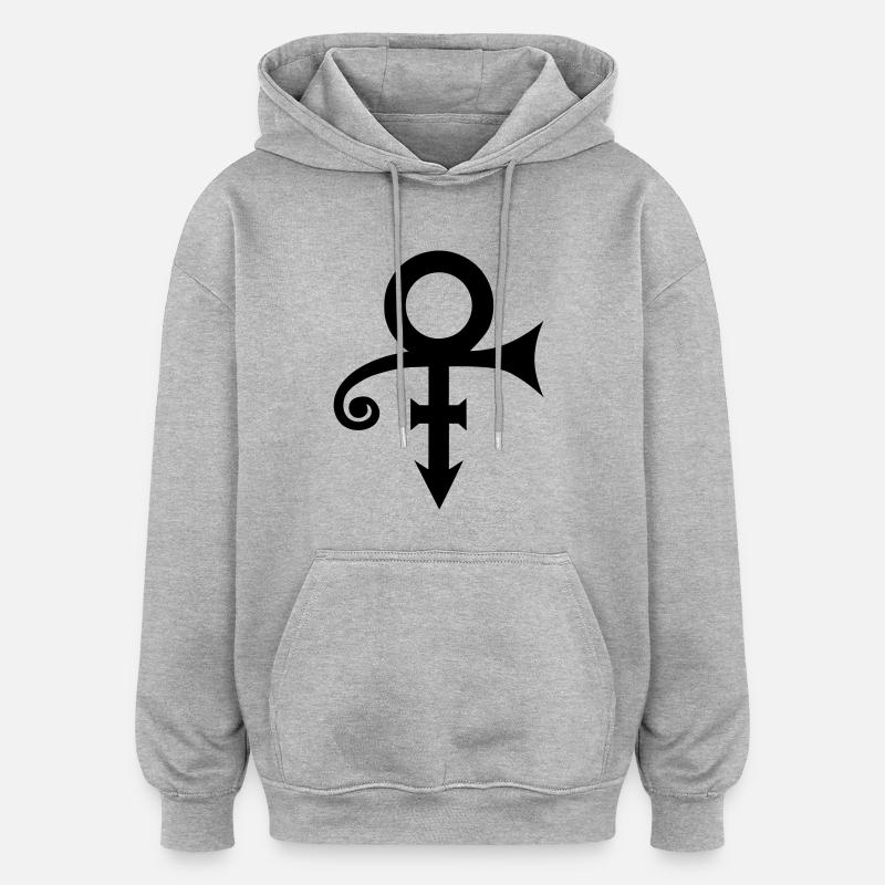 P-Symbol - Sweat à capuche oversize unisexe - gris chiné