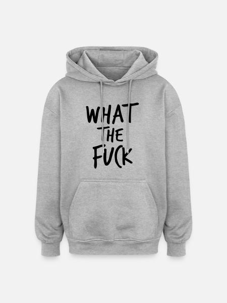 What the Fuck !!! - Oversized Unisex Hoodie - Grau meliert