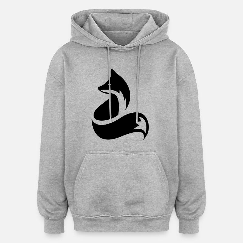 Fuchs - Oversized Unisex Hoodie - Grau meliert